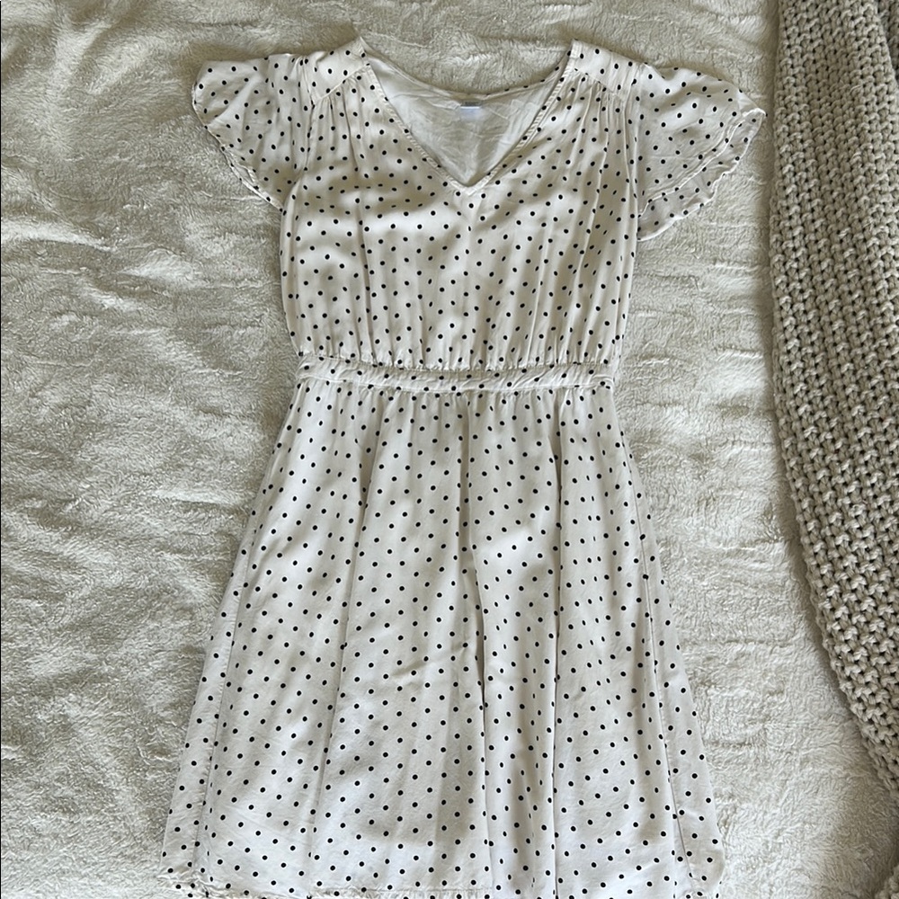 Old Navy Cream Dress with Black Dots